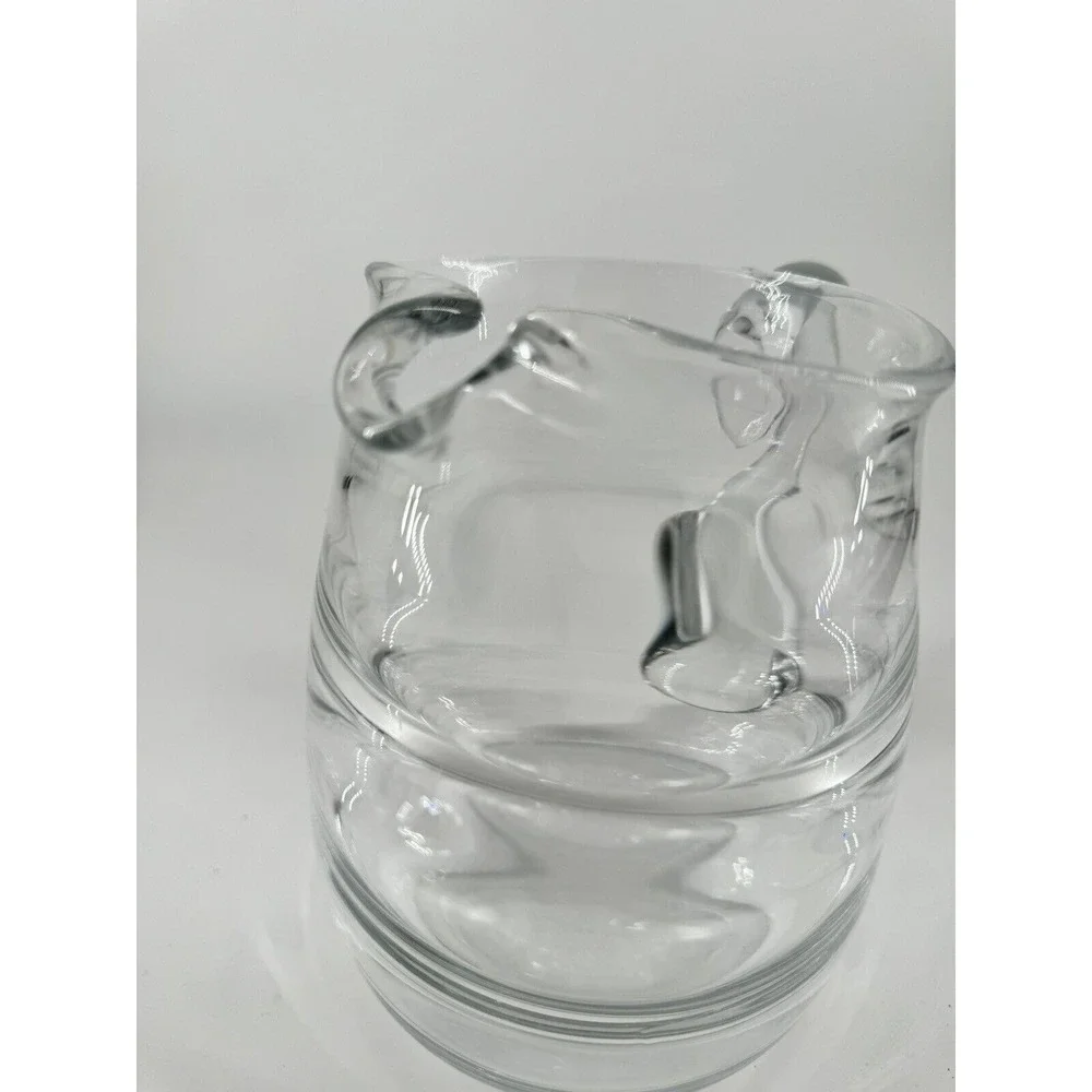 Pitcher Glass Bee Hive Ribbed Heavy Clear 7.5